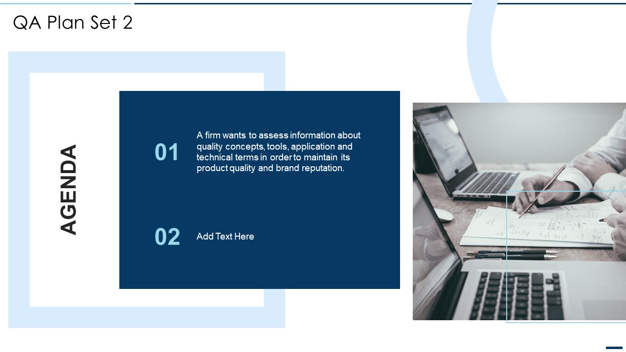 Agenda QA Plan Set 2 Ppt PowerPoint Presentation File Design Inspiration PDF