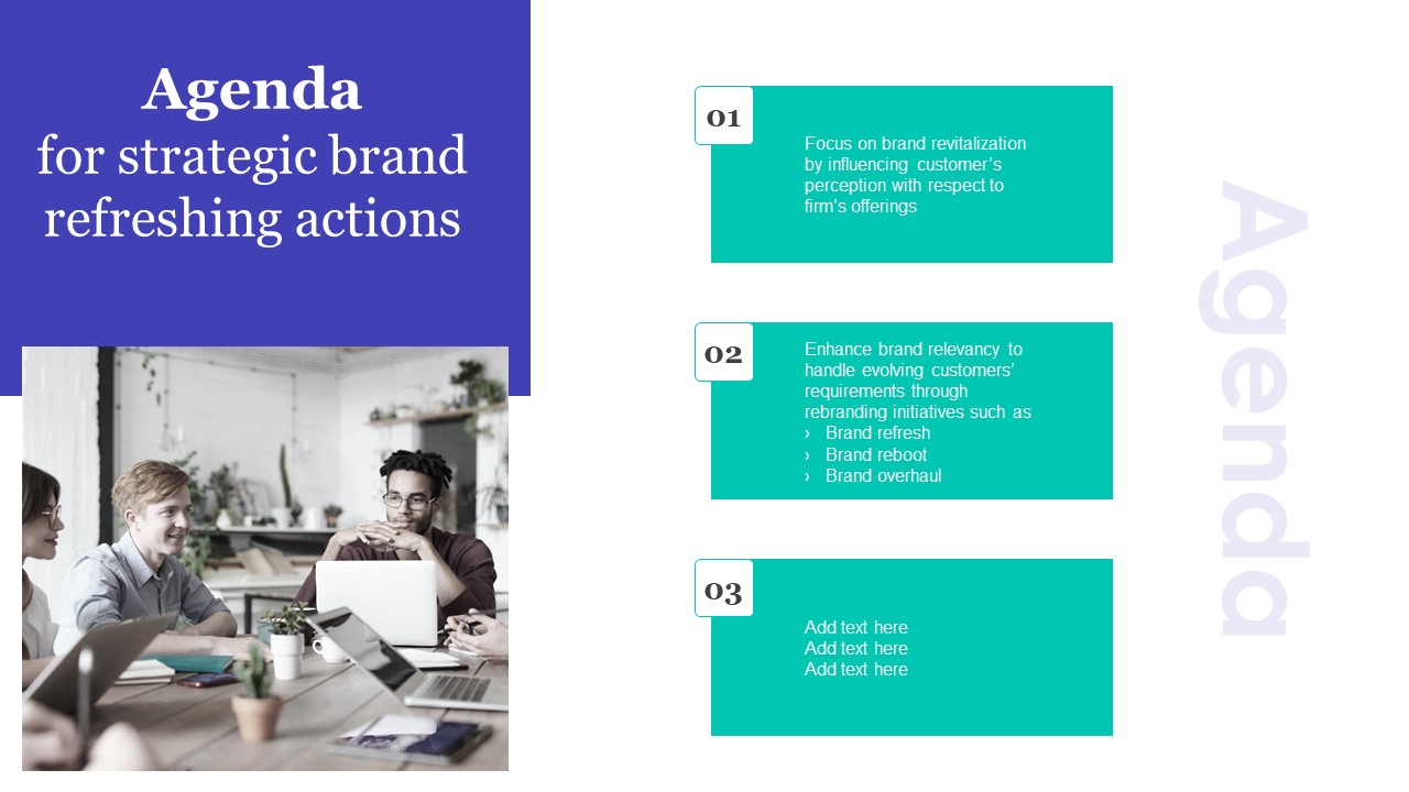 Agenda Strategic Brand Refreshing Actions Marketing Ideas PDF