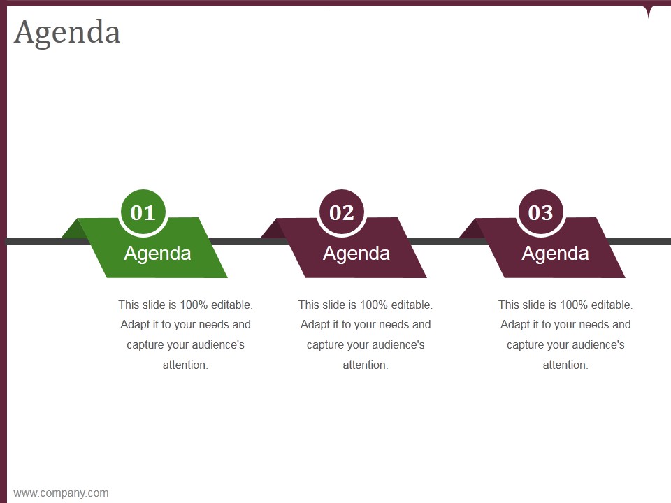 agenda template 1 ppt powerpoint presentation sample