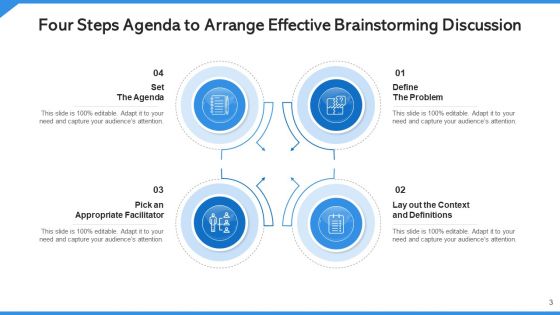 Agenda To Arrange Effective Brainstorming Discussion Context Ppt PowerPoint Presentation Complete Deck With Slides