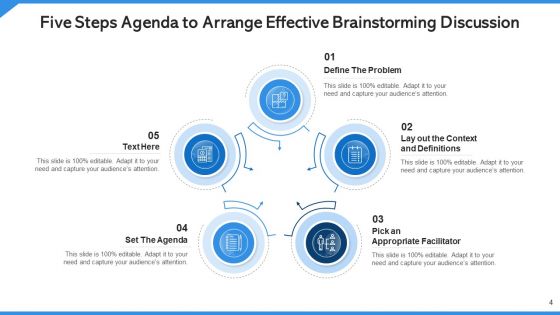 Agenda To Arrange Effective Brainstorming Discussion Context Ppt PowerPoint Presentation Complete Deck With Slides