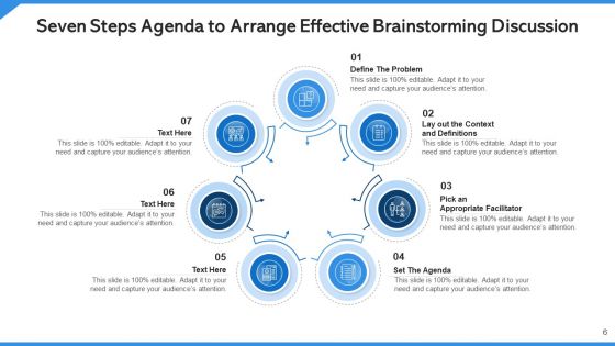 Agenda To Arrange Effective Brainstorming Discussion Context Ppt PowerPoint Presentation Complete Deck With Slides