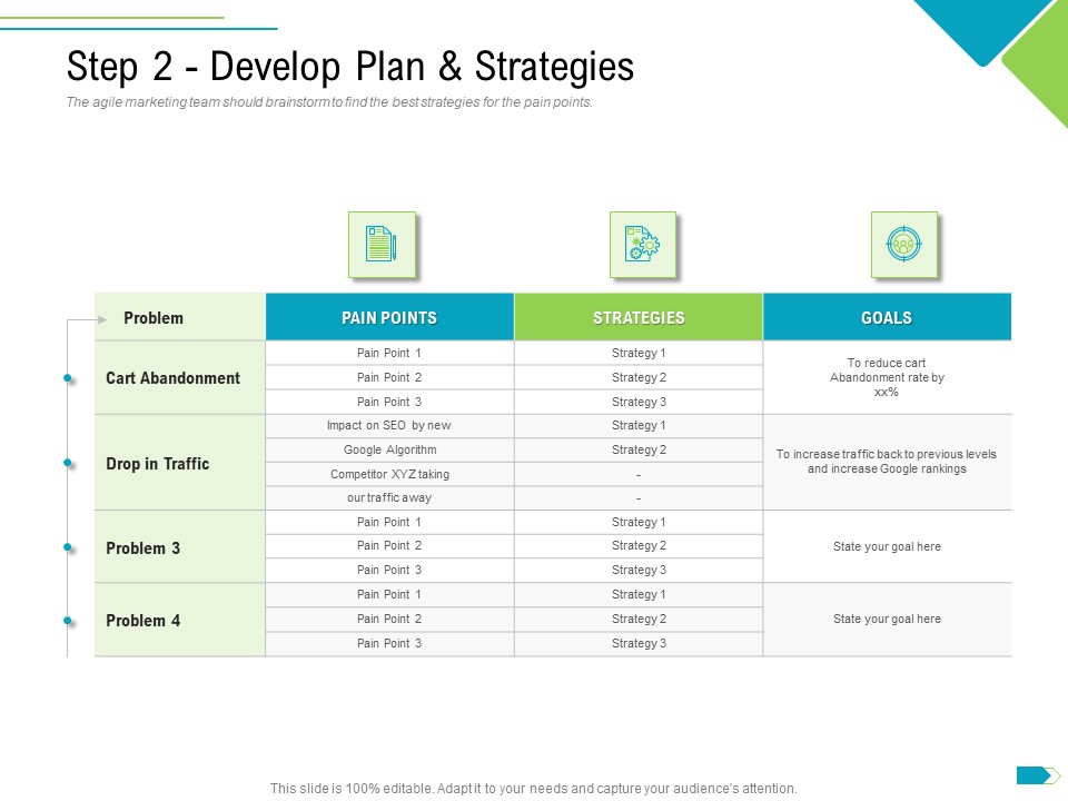 Agile Process Implementation For Marketing Program Step 2 Develop Plan And Strategies Icons PDF