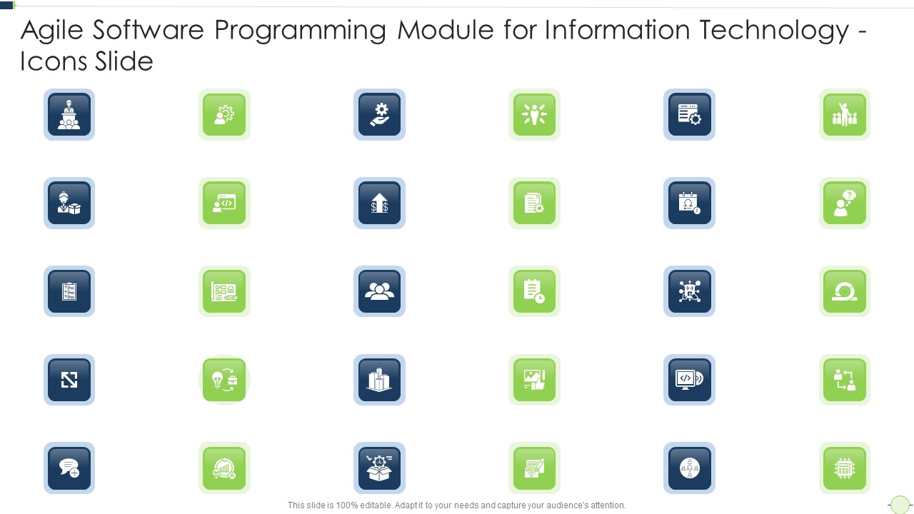 Agile Software Programming Module For Information Technology Icons Slide Formats PDF