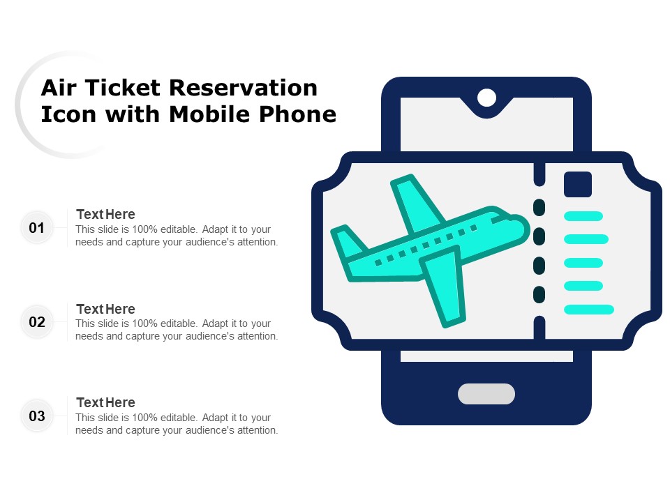 Air Ticket Reservation Icon With Mobile Phone Ppt PowerPoint Presentation Icon Examples PDF