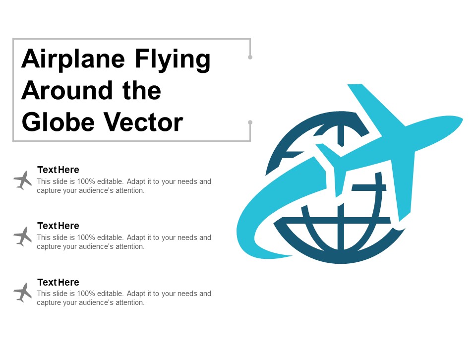 Airplane Flying Around The Globe Vector Ppt PowerPoint Presentation Templates