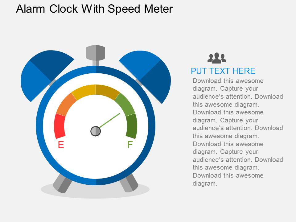 Alarm Clock With Speed Meter Powerpoint Templates