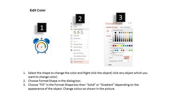 Alarm Clock With Speed Meter Powerpoint Templates