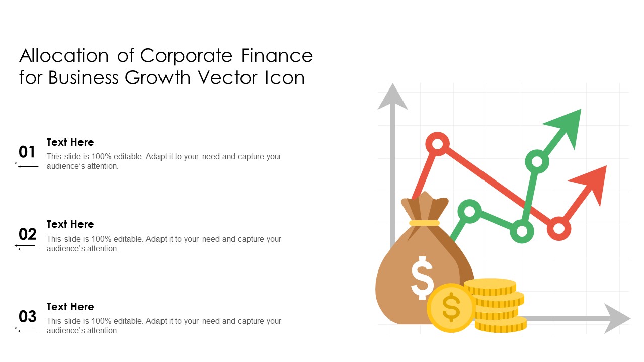 Allocation Of Corporate Finance For Business Growth Vector Icon Ppt Inspiration Example PDF