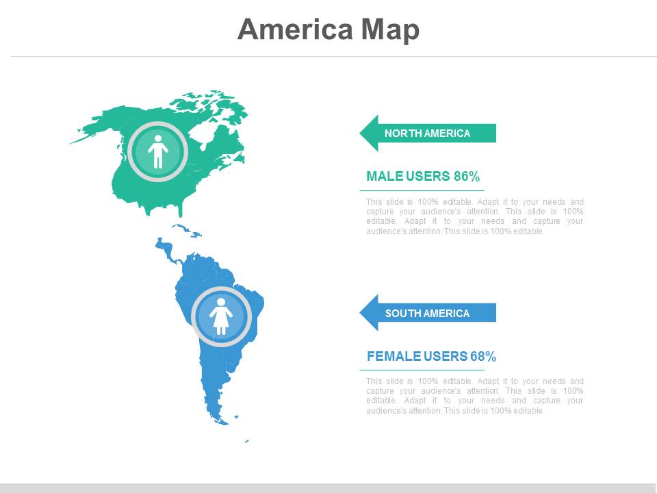 America Map Ppt Slide
