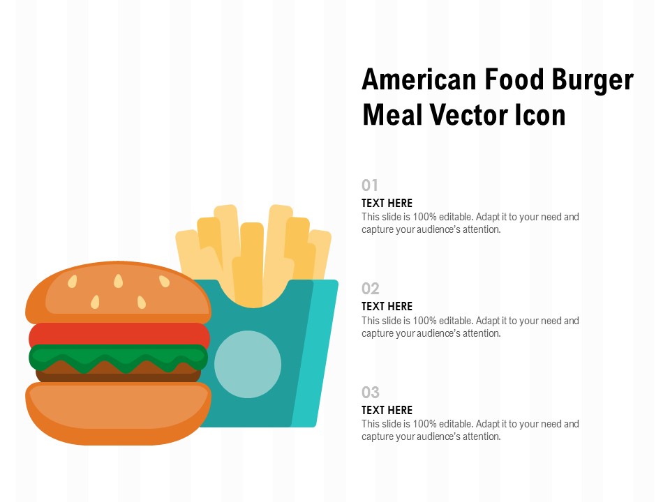 American Food Burger Meal Vector Icon Ppt PowerPoint Presentation Infographic Template Clipart Images