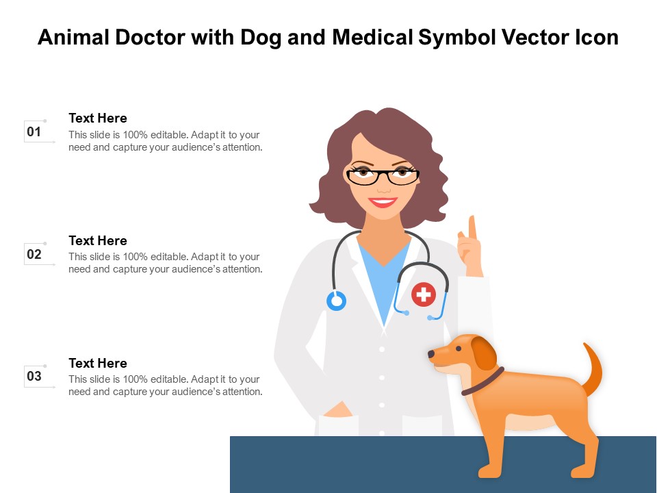 Animal Doctor With Dog And Medical Symbol Vector Icon Ppt PowerPoint Presentation Gallery Slide Portrait PDF