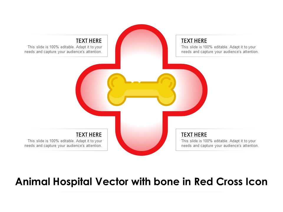 Animal Hospital Vector With Bone In Red Cross Icon Ppt PowerPoint Presentation Gallery Template PDF