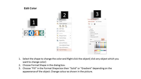 Annual 2016 Puzzle Process Chart Powerpoint Template
