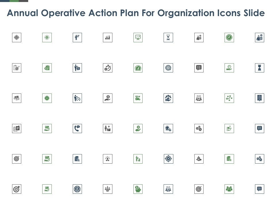Annual Operative Action Plan For Organization Icons Slide Ppt Portfolio Smartart PDF