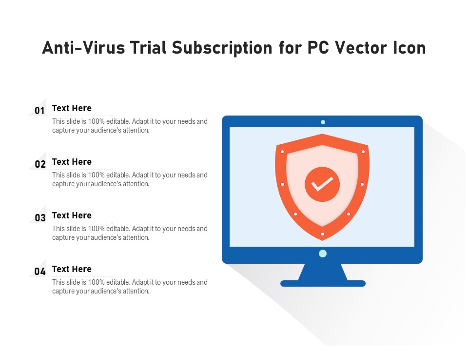 Anti Virus Trial Subscription For PC Vector Icon Ppt PowerPoint Presentation Gallery Graphics PDF