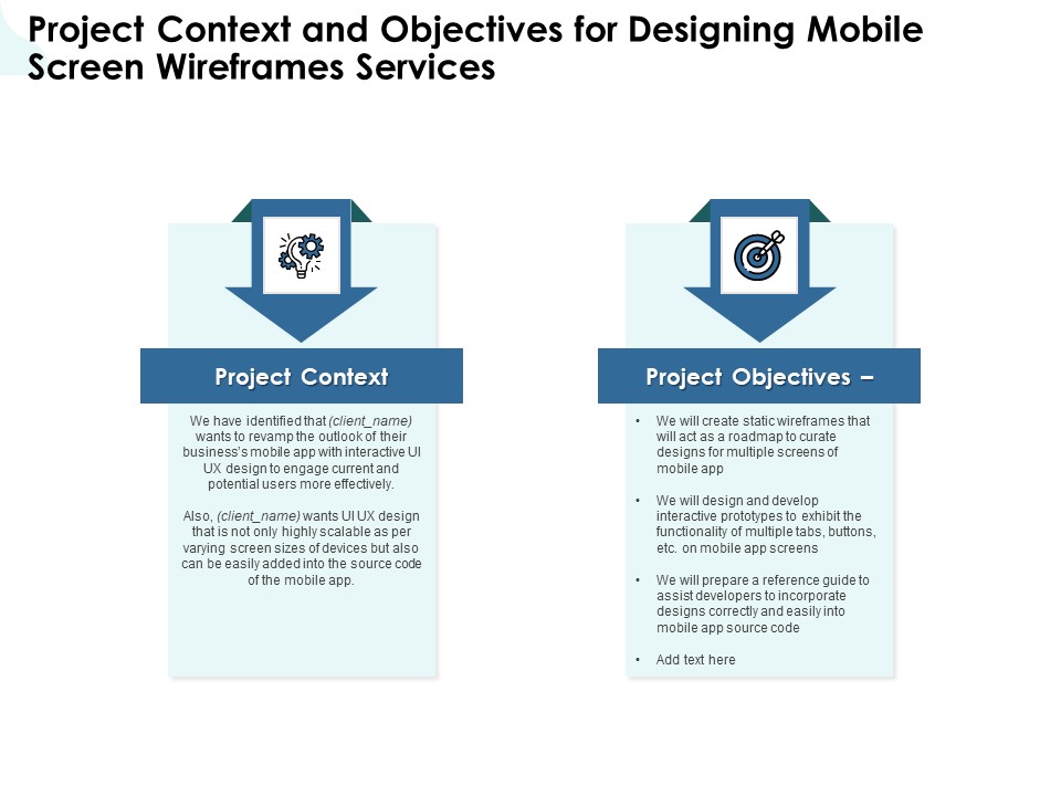 App Wireframing Project Context And Objectives For Designing Mobile Screen Wireframes Services Elements PDF