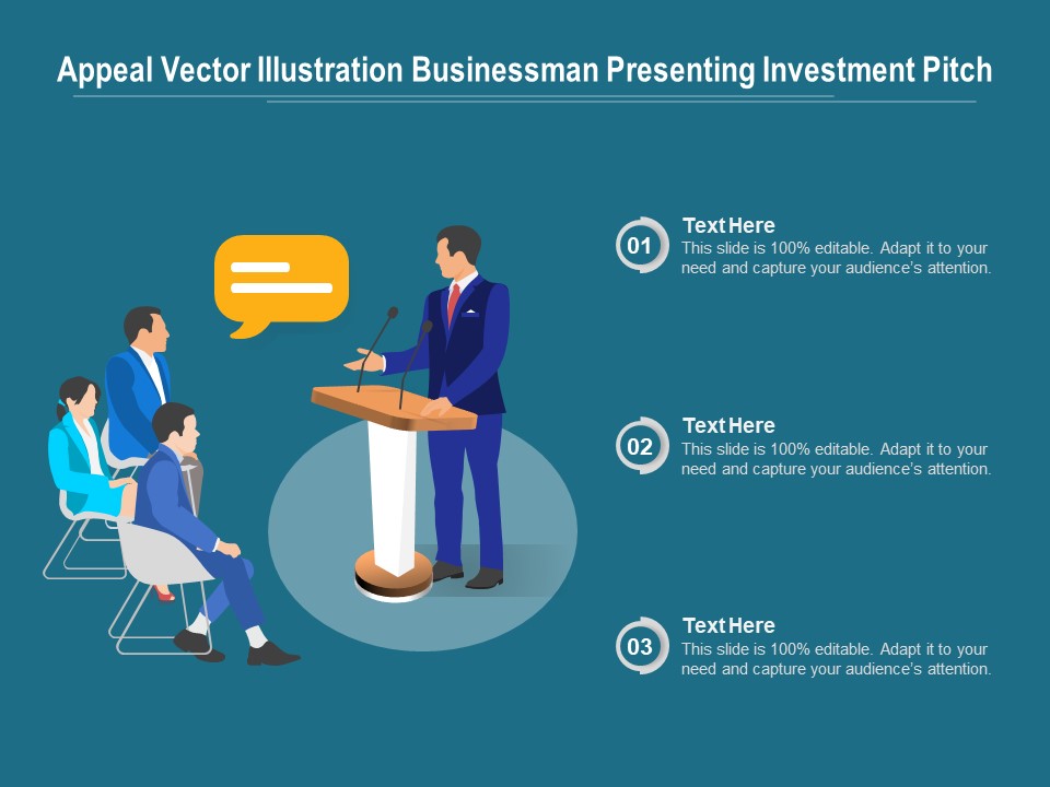 Appeal Vector Illustration Businessman Presenting Investment Pitch Ppt PowerPoint Presentation Gallery Inspiration PDF