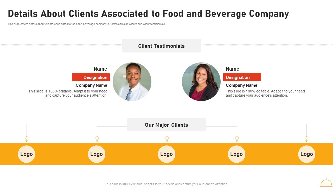 Appetizers Company Investor Funding Details About Clients Associated To Food And Beverage Company Designs PDF