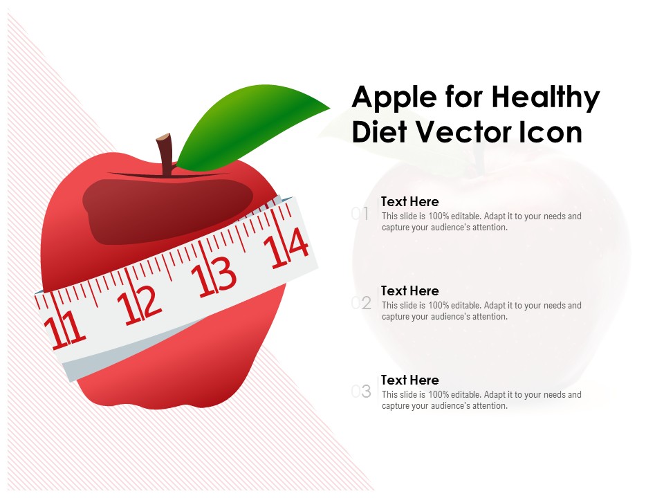 Apple For Healthy Diet Vector Icon Ppt PowerPoint Presentation Styles Topics