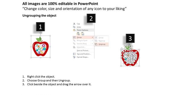 Apple With Colorful Gears Inside Powerpoint Template