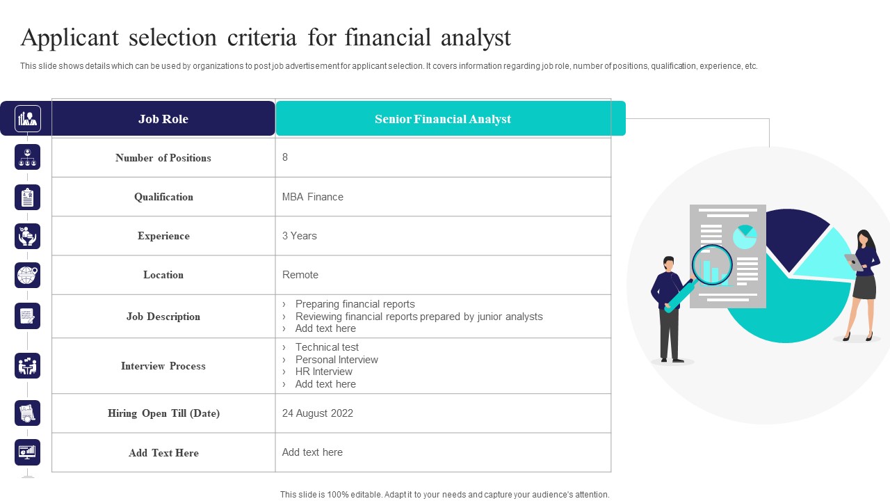Applicant Selection Criteria For Financial Analyst Ppt PowerPoint Presentation File Background Image PDF