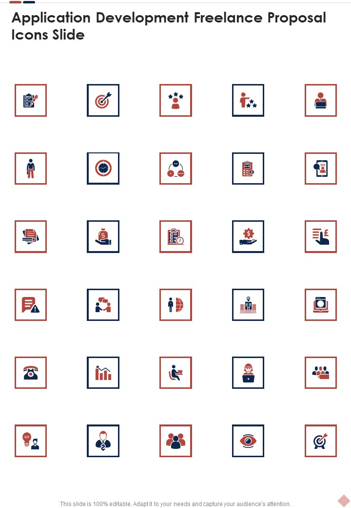 Application Development Freelance Proposal Icons Slide One Pager Sample Example Document