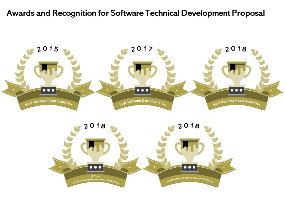 Application Technology Awards And Recognition For Software Technical Development Proposal Pictures PDF