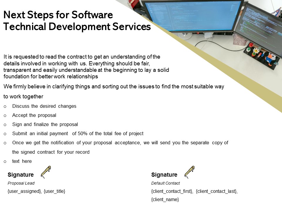 Application Technology Next Steps For Software Technical Development Services Structure PDF