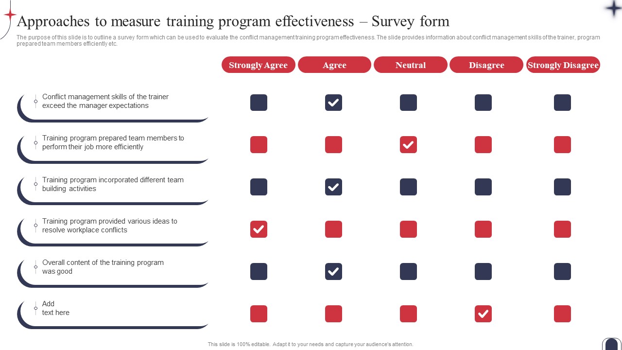 Approaches To Measure Training Program Effectiveness Workplace Conflict Brochure PDF