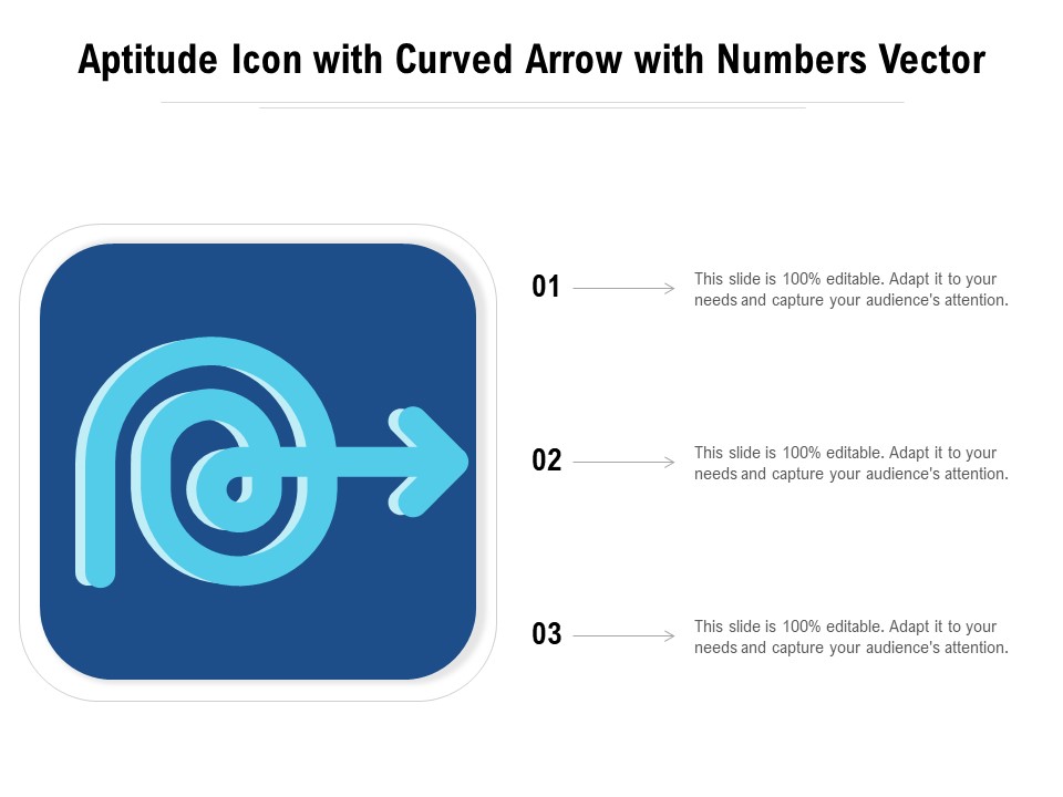 Aptitude Icon With Curved Arrow With Numbers Vector Ppt PowerPoint Presentation File Format PDF