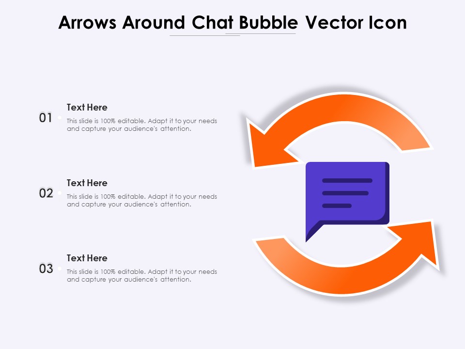 Arrows Around Chat Bubble Vector Icon Ppt PowerPoint Presentation File Formats PDF