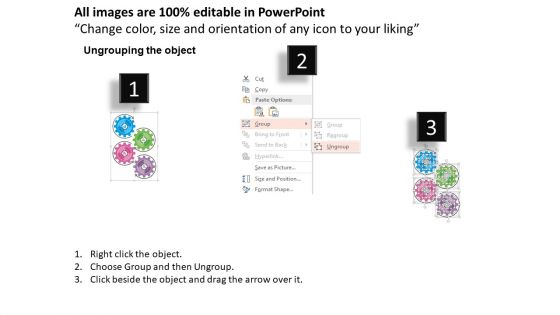 Arrows Around Gears For Workflow Powerpoint Templates