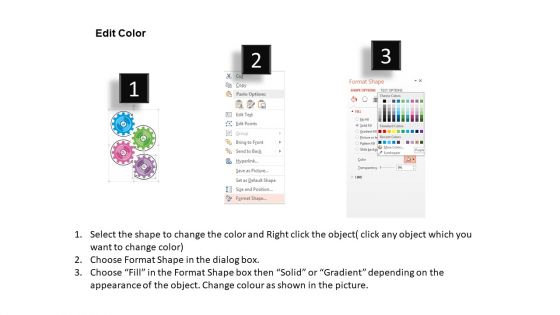 Arrows Around Gears For Workflow Powerpoint Templates