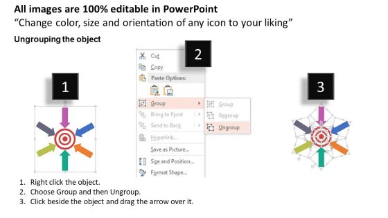 Arrows Around Target For Strategic Planning Method Powerpoint Template