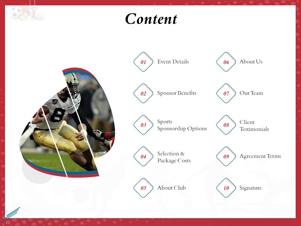 Athletics Sponsorship Content Ppt PowerPoint Presentation File Picture PDF
