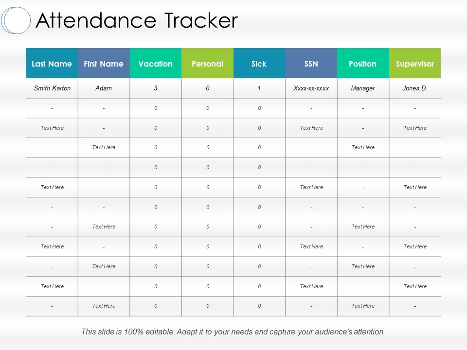 Attendance Tracker Ppt PowerPoint Presentation Summary Topics