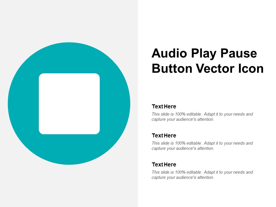 Audio Play Pause Button Vector Icon Ppt PowerPoint Presentation Infographics File Formats