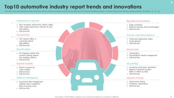 Automotive Industry Report Ppt PowerPoint Presentation Complete With Slides