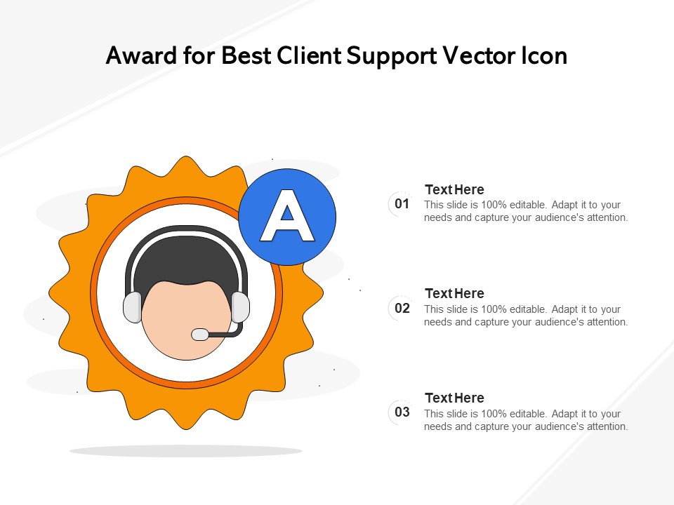 Award For Best Client Support Vector Icon Ppt PowerPoint Presentation Ideas Layouts PDF