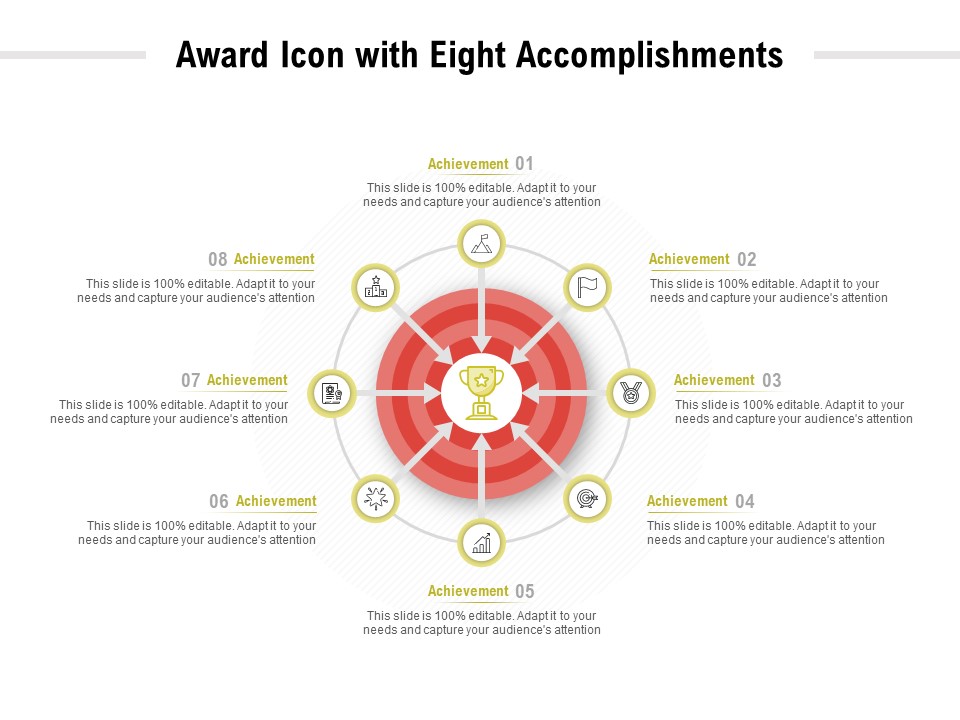 Award Icon With Eight Accomplishments Ppt PowerPoint Presentation Inspiration Aids