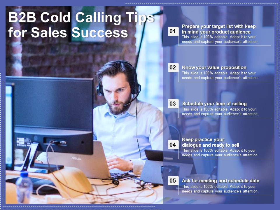 B2B Cold Calling Tips For Sales Success Ppt PowerPoint Presentation Inspiration Topics PDF