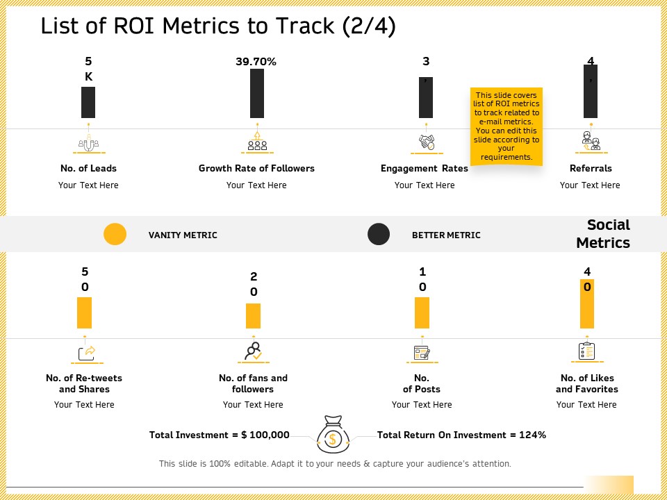 B2B Marketing List Of ROI Metrics To Track BETTER METRIC Clipart PDF