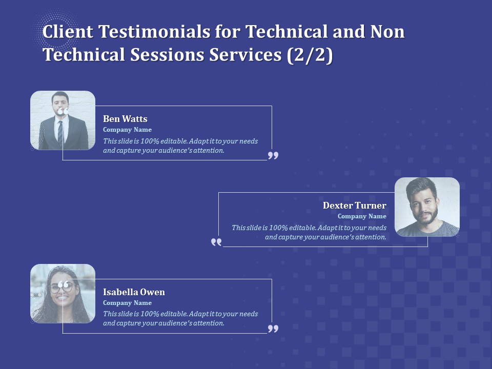 Balancing Skill Development Client Testimonials For Technical And Non Technical Sessions Services Planning Topics PDF
