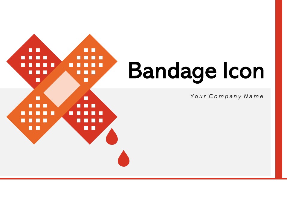 Bandage Icon Finger Injury Medical Red Cross Ppt PowerPoint Presentation Complete Deck