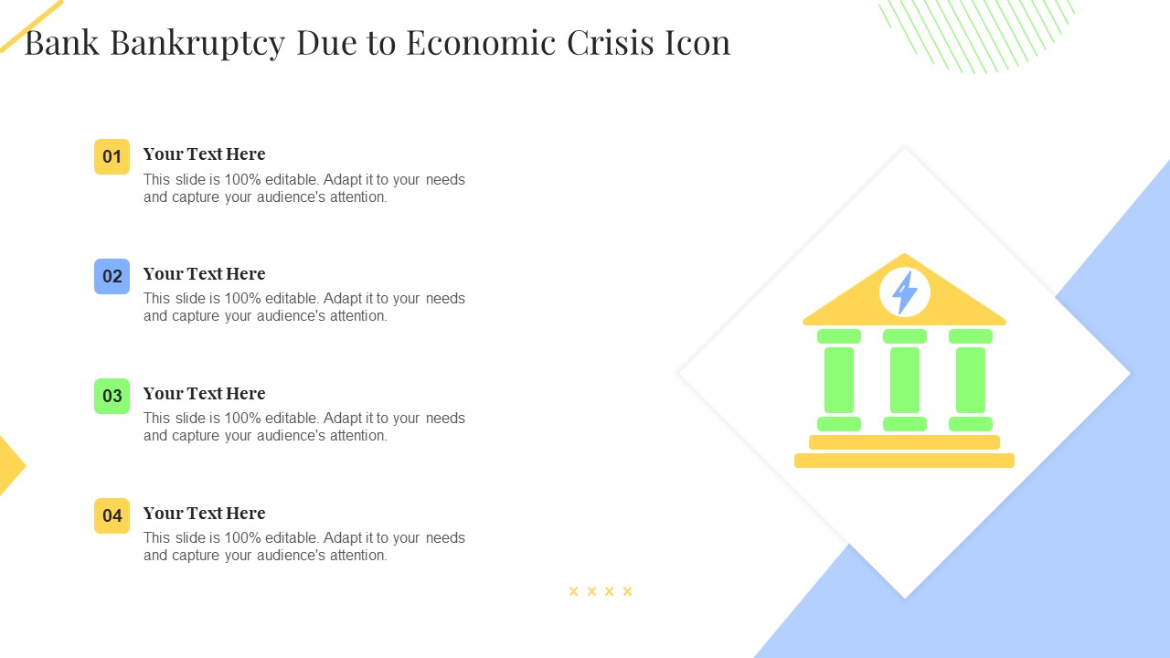 Bank Bankruptcy Due To Economic Crisis Icon Portrait PDF