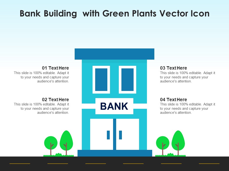 Bank Building With Green Plants Vector Icon Ppt PowerPoint Presentation File Inspiration PDF