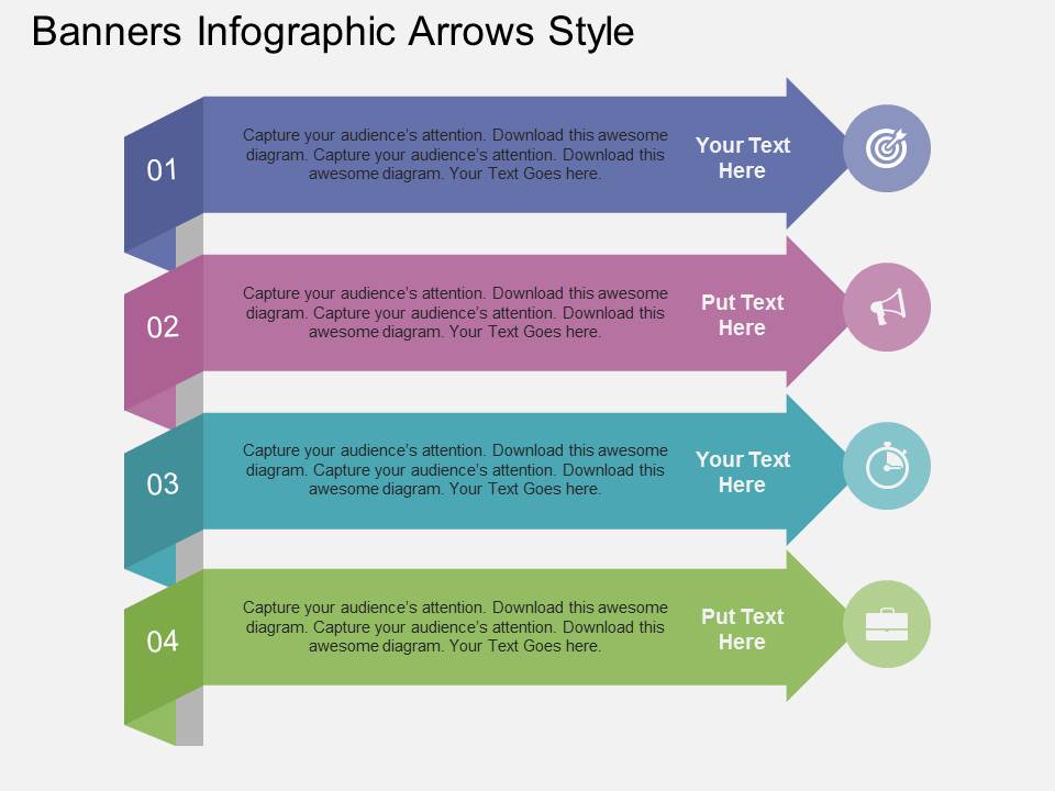 Banners Infographic Arrows Style Powerpoint Templates