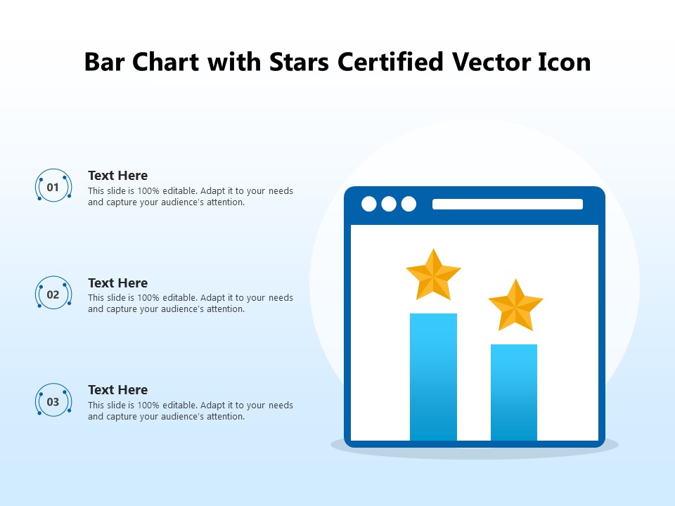Bar Chart With Stars Certified Vector Icon Ppt PowerPoint Presentation File Outline PDF