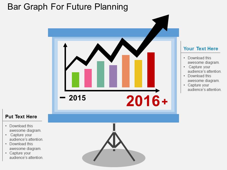 Bar Graph For Future Planning Powerpoint Template